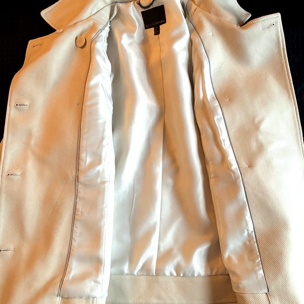Banana Republic Cream Double-Breasted Peacoat Jacket - Picture 3 of 5